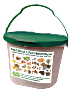 ACI kitchen pail dark green with label